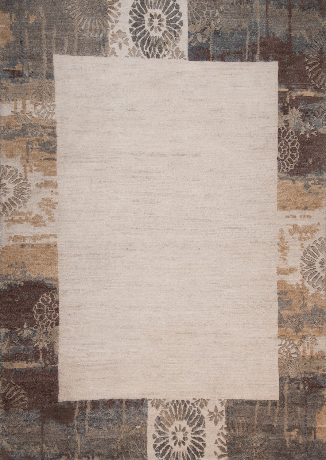 Theko Talonga Silk  Nepalteppich beige | Hochlandwolle